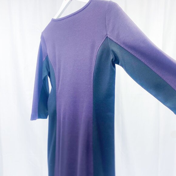 Women's Daisy Fuentes Knit Sweater Dress Deep Purple Black Small - Picture 2 of 10